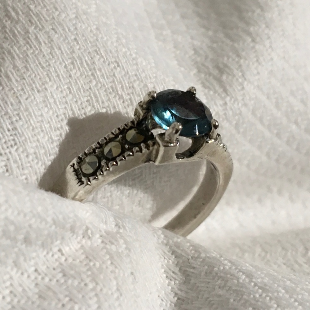 Sterling Silver ring with blue stone